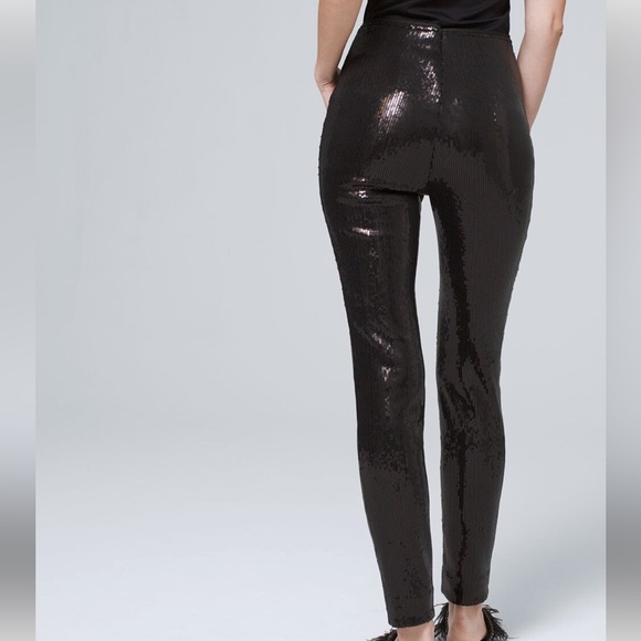 White House Black market High-Rise Skinny Sequin Knit Pants. - Picture 2 of 10